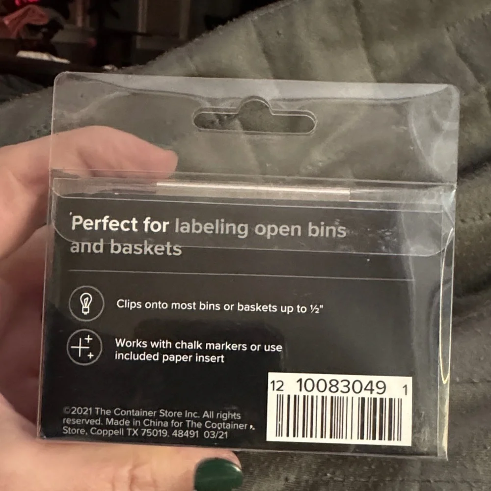 The Container Store Silver Bin Clip Labels
